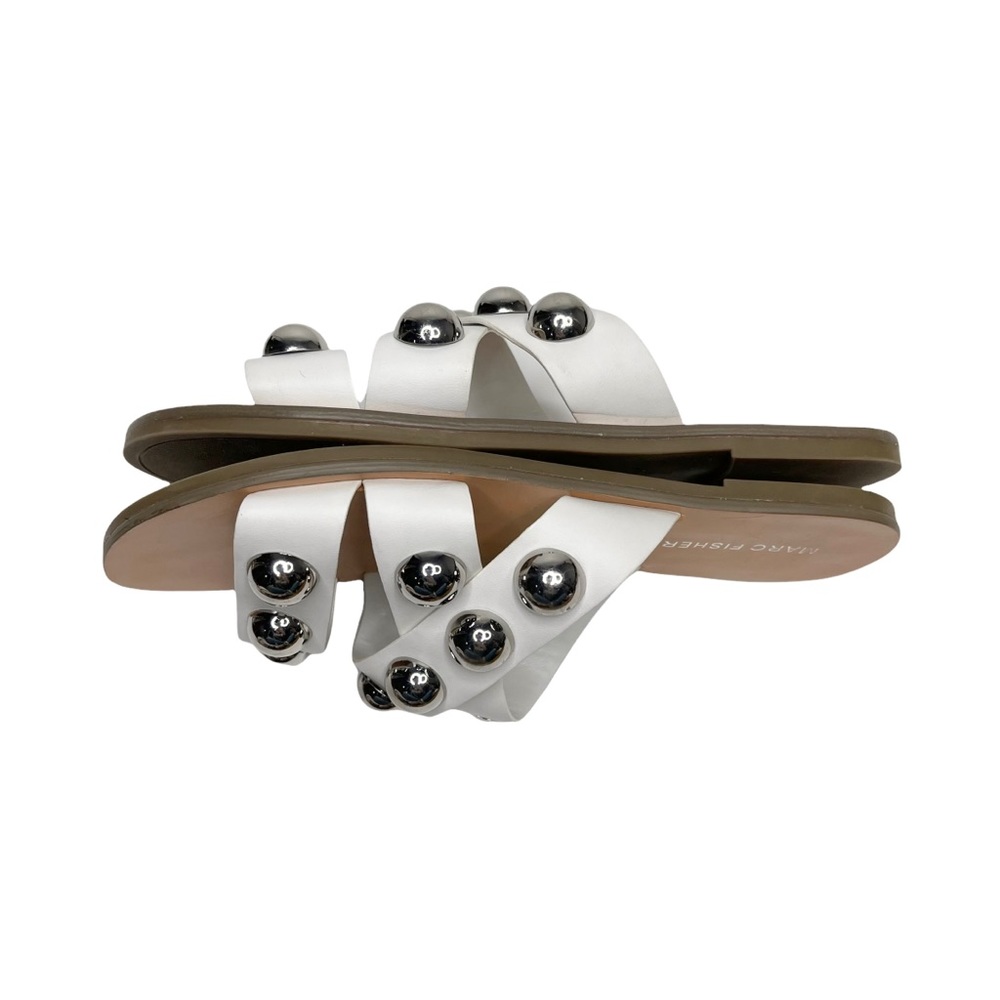 Marc Fisher Bryte White Studded Sandals - Picture 6 of 9
